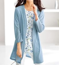 BELLUNA（ベルーナ）の「上品レース花柄プリントカーディガンアンサンブル（アンサンブル）」