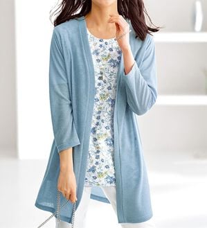 BELLUNA（ベルーナ）の「上品レース花柄プリントカーディガンアンサンブル（アンサンブル）」｜詳細画像