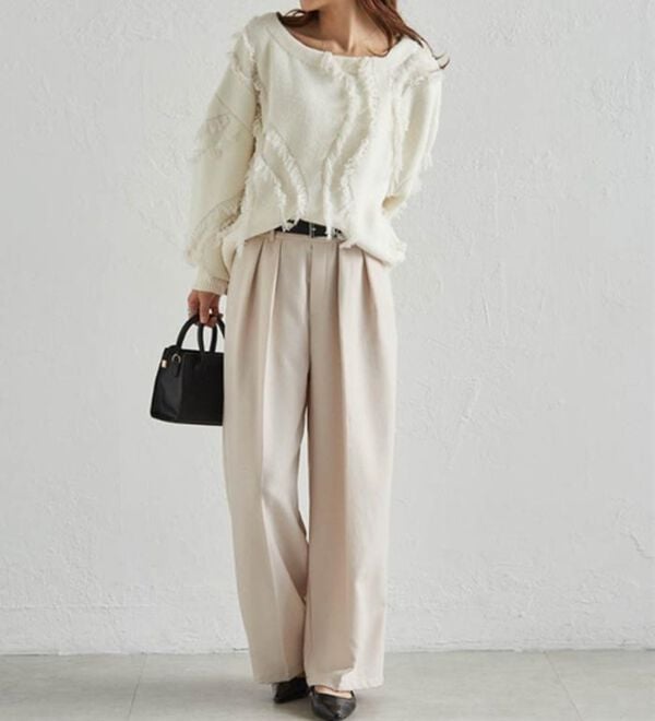 RANAN（ラナン）の「ウール調２タックワイドパンツ（フルレングスパンツ）」｜詳細画像