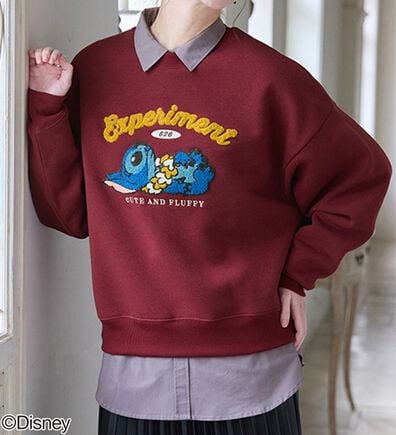 BELLUNA（ベルーナ）の「＜Ｄｉｓｎｅｙ＞【スティッチ】さがら刺しゅう裏起毛ゆったりトレーナー（トレーナー・スウェット）」