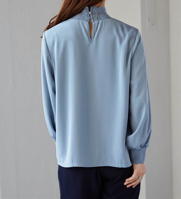 RANAN（ラナン）の「スカラップリブニット使いブラウス（ブラウス）」｜詳細画像