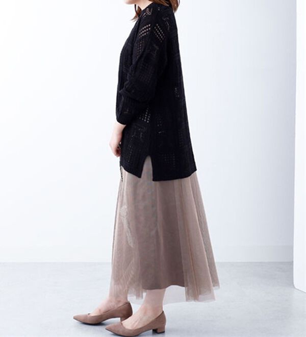 BELLUNA（ベルーナ）の「クロシェ風カーディガン（ニットカーディガン）」｜詳細画像