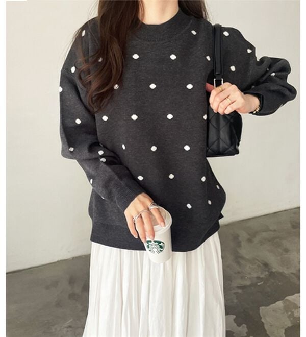 GeeRA（ジーラ）の「ドット柄ニットプルオーバー（ニット・セーター）」｜詳細画像