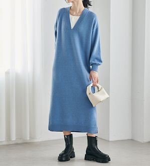 RANAN（ラナン）の「ディープキーネックニットワンピース（ニットワンピース）」｜詳細画像
