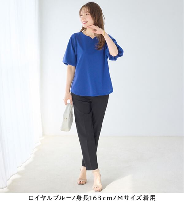 alotta（アロッタ）の「＜６つの機能付＞パフ袖ハートネックブラウスＴシャツ（ブラウス）」｜詳細画像