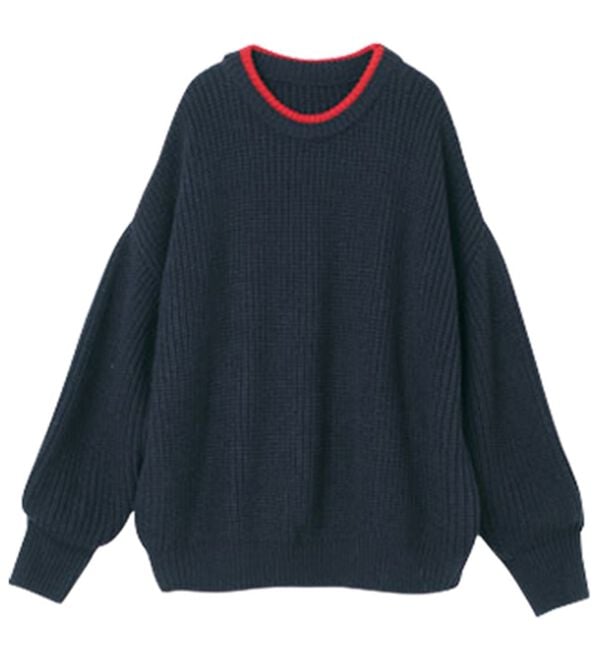 RANAN（ラナン）の「異素材ドッキングミリタリーニット（ニット・セーター）」｜詳細画像