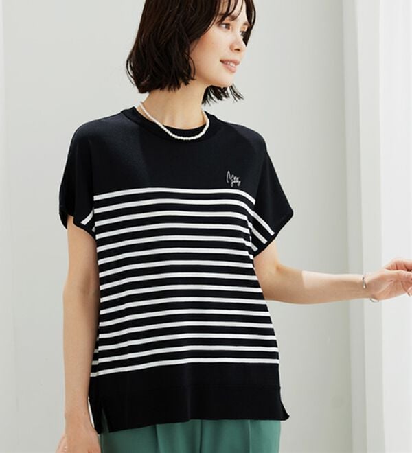 BELLUNA（ベルーナ）の「【快適Ｌａｂ．】Tシャツより上品！ひんやり洗えるニットＴ（ニット・セーター）」｜詳細画像