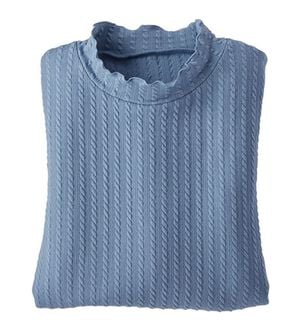 BELLUNA（ベルーナ）の「フリル衿ジャカードプルオーバー（カットソー）」｜サックス