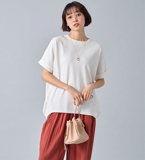 BELLUNA（ベルーナ）の「ヒンヤリ！ワッフル素材ゆったりプルオーバー（カットソー）」｜詳細画像