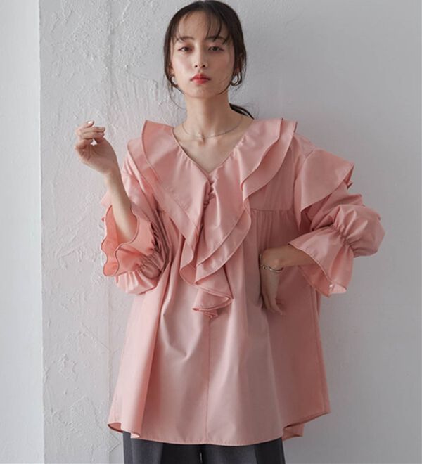 RANAN（ラナン）の「ビッグカラーフリルブラウス（ブラウス）」｜詳細画像