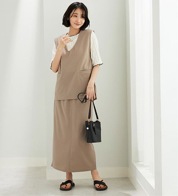 BELLUNA（ベルーナ）の「機能付ジョーゼット素材ベストセットアップ（セットアップ）」｜詳細画像