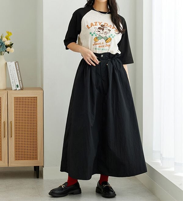 BELLUNA（ベルーナ）の「＜Ｄｉｓｎｅｙ＞【ミッキー】プリント７分丈ラグランＴシャツ（カットソー）」｜詳細画像