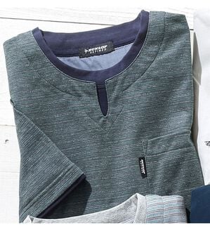 「＜ダンロップ・リファインド＞大人のＴシャツコレクション（メンズＴシャツ）」｜ネイビーボーダー