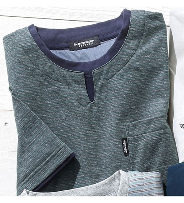 「＜ダンロップ・リファインド＞大人のＴシャツコレクション（メンズＴシャツ）」｜ネイビーボーダー