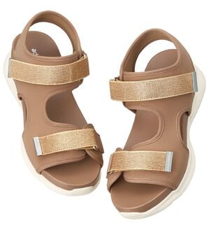 ルフラン（ルフラン）の「ラメ入りゴムが素敵なスポーツサンダル（サンダル・ミュール）」｜ベージュ