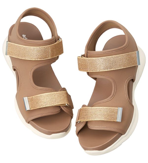 ルフラン（ルフラン）の「ラメ入りゴムが素敵なスポーツサンダル（サンダル・ミュール）」｜ベージュ