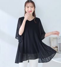 alotta（アロッタ）の「インナー付き上品ドレープチュニック（チュニック）」