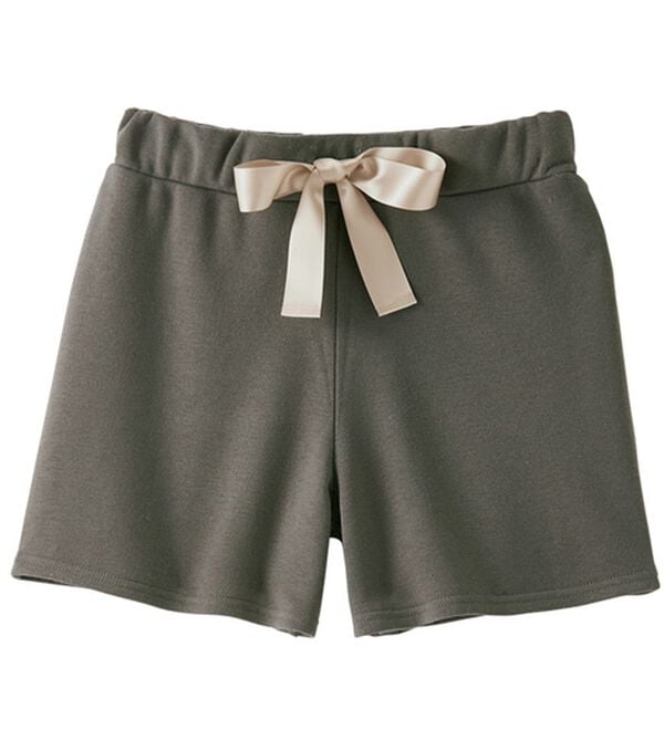 YU'NOW（ユナウ）の「【上下２点セット】裏起毛リボンパーカー＆ショートパンツ（パジャマ・ルームウェア）」｜詳細画像