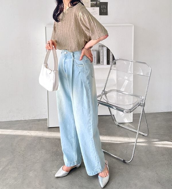 GeeRA（ジーラ）の「シャギージャカードＴシャツ（カットソー）」｜詳細画像