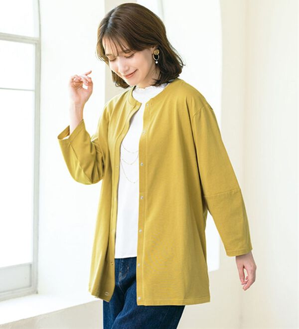 ルフラン（ルフラン）の「年中使える！前あき軽やかトレーナー（その他カーディガン）」｜詳細画像