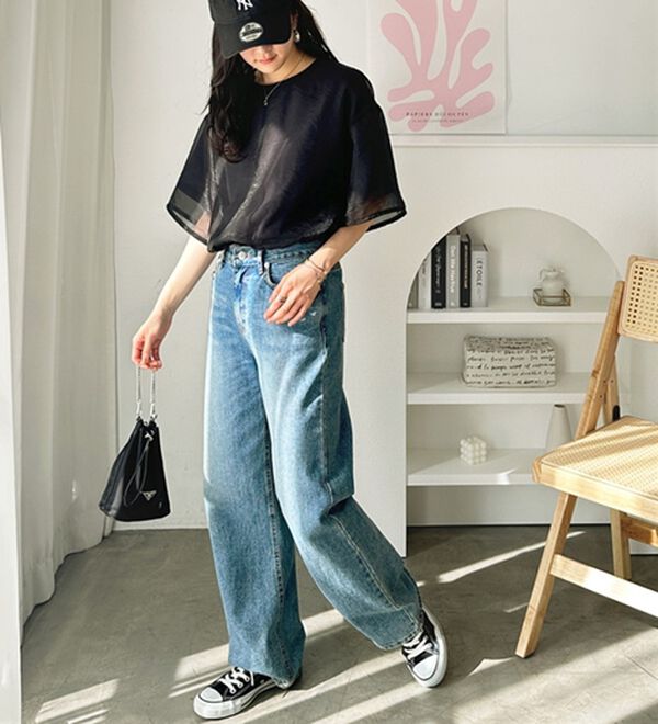 GeeRA（ジーラ）の「オーガンジーレイヤードＴシャツ（カットソー）」｜詳細画像