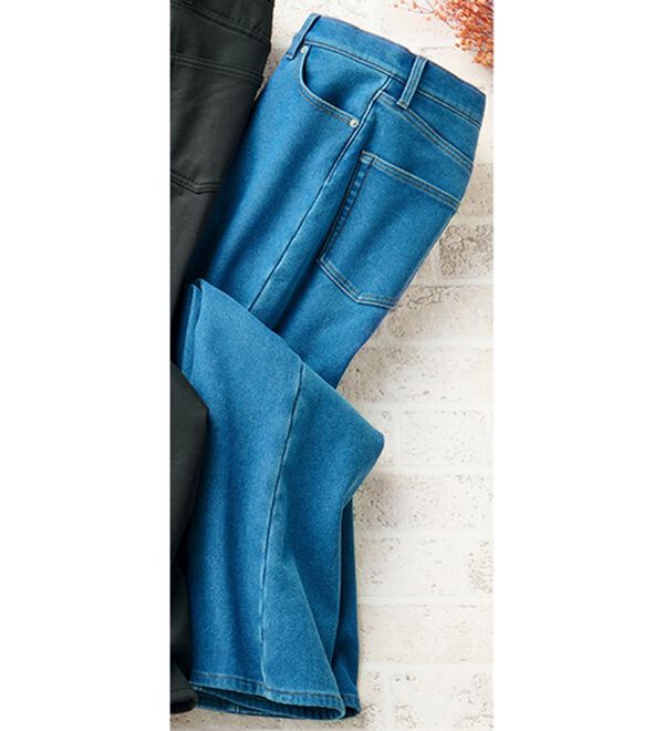 ルフラン（ルフラン）の「防風なのにすっきりラクパンツ（フルレングスパンツ）」｜ブルー