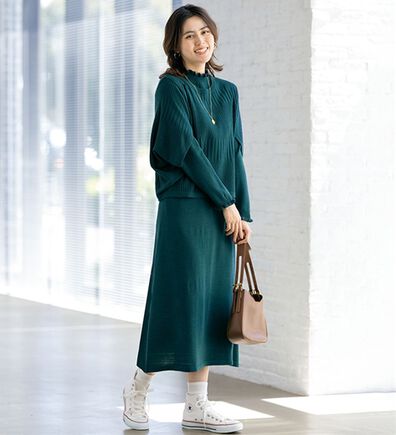 ルフラン（ルフラン）の「本気の体型カバー＊ニットワンピアンサンブル（アンサンブル）」