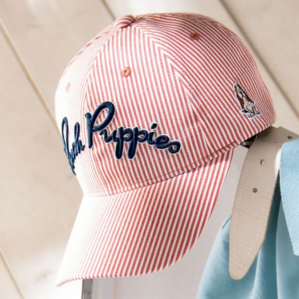 「＜ハッシュパピー＞爽やかシアサッカー素材ロゴキャップ（メンズ帽子）」｜詳細画像