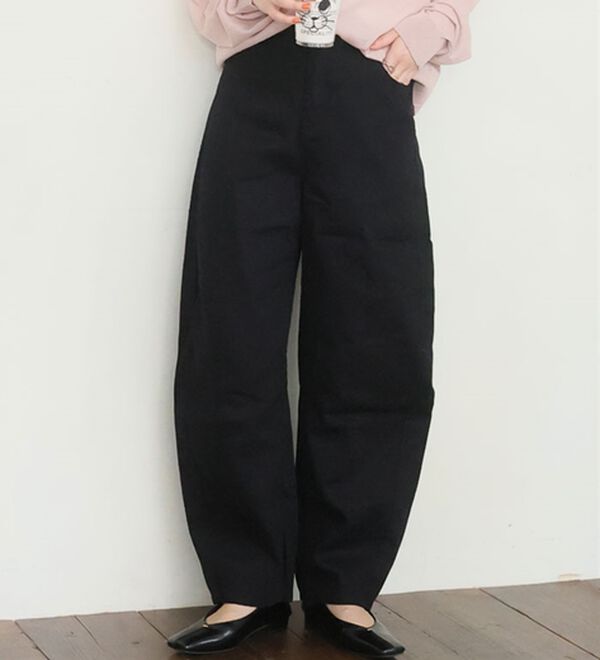 A HAPPY MARILYN（アハッピーマリリン）の「【Ｌ～８Ｌ】トレンドスタイルの、バレルパンツ。（ワイドパンツ・ガウチョ）」｜チノ／ブラック