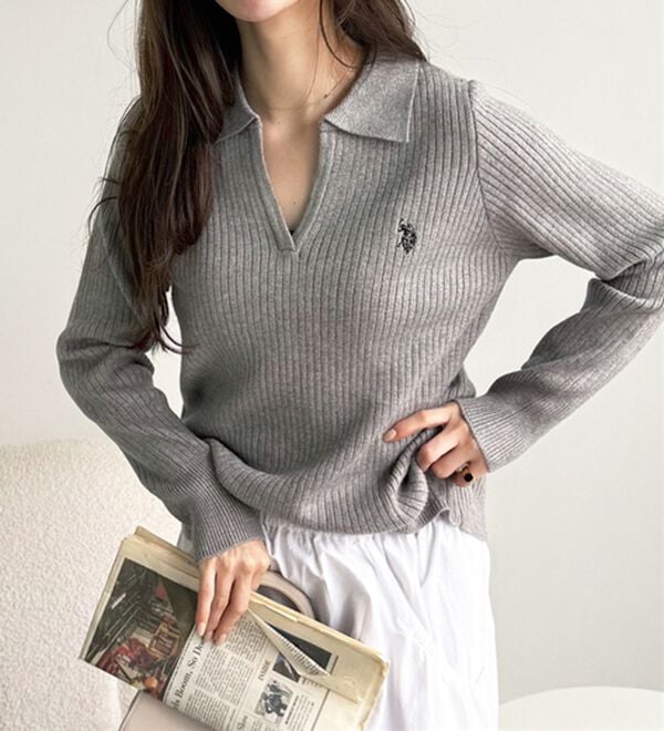 GeeRA（ジーラ）の「【U.S. POLO ASSN.】ポロ衿リブニット（ニット・セーター）」｜詳細画像