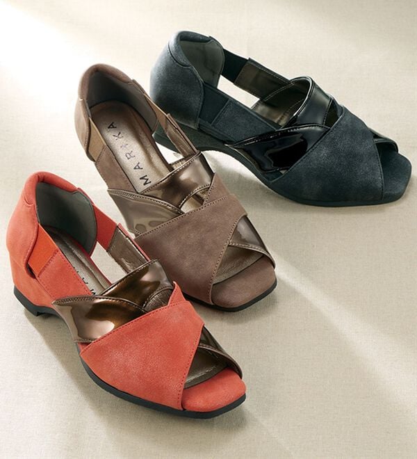 BELLUNA（ベルーナ）の「４Ｅパッチワークオープントゥパンプス（パンプス）」｜詳細画像