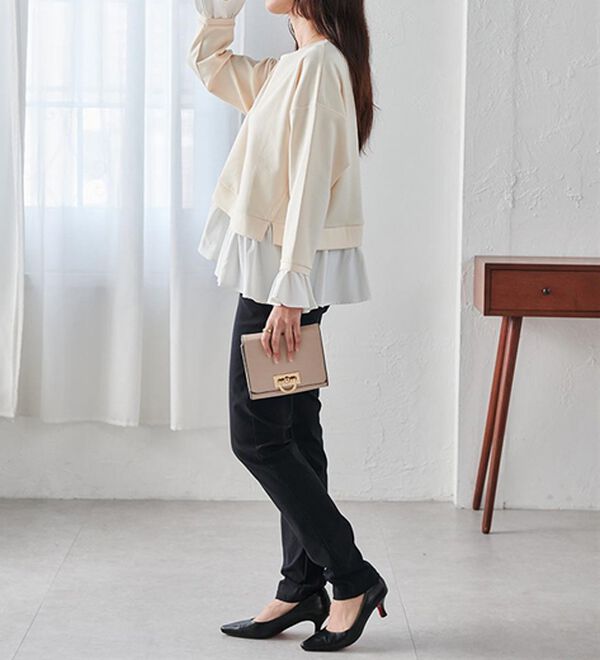 RANAN（ラナン）の「＜ＨＳ＞重ね着風配色フリルプルオーバー（カットソー）」｜詳細画像