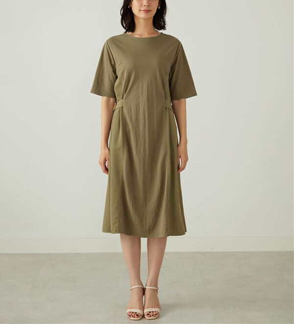 BELLUNA（ベルーナ）の「サイドバックル異素材切替ワンピース（その他ワンピース）」｜詳細画像