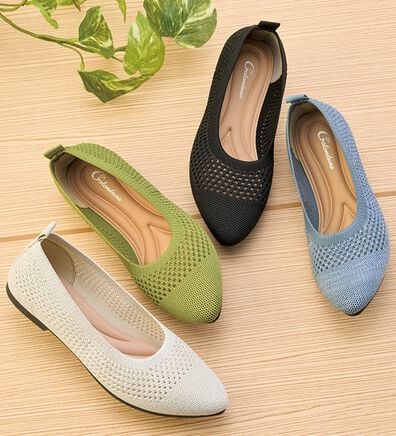 「洗える！軽っとふんわりニットシューズ（フラットシューズ）」