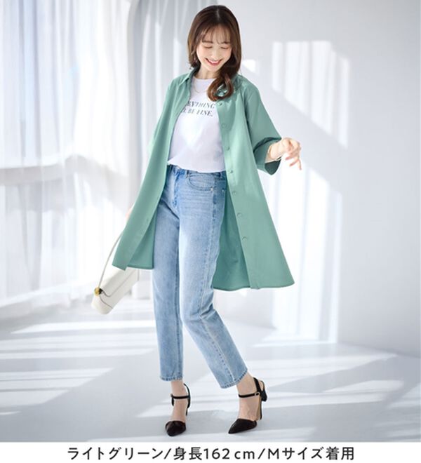 alotta（アロッタ）の「【接触冷感】さらっと快適シャツチュニックワンピース（チュニックワンピース）」｜詳細画像