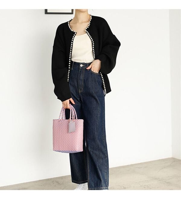 GeeRA（ジーラ）の「パール付ニットカーディガン（ニットカーディガン）」｜詳細画像