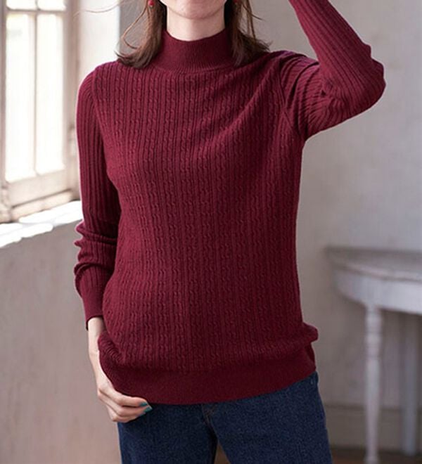 BELLUNA（ベルーナ）の「洗える！裏ベロアあったかセーター（ニット・セーター）」｜詳細画像