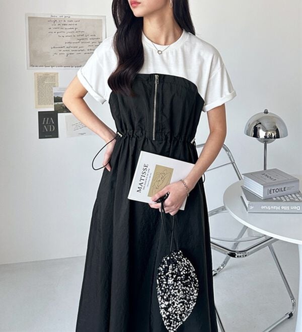 GeeRA（ジーラ）の「ハーフジップビスチェドッキングワンピース（その他ワンピース）」｜詳細画像