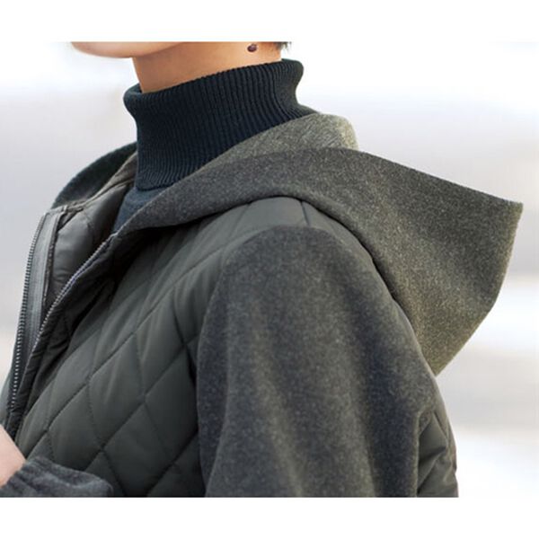 BELLUNA（ベルーナ）の「＜カポック混＞切替フードコート（ロングコート）」｜詳細画像