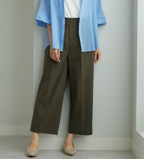 BELLUNA（ベルーナ）の「【ヨコストレッチ・紫外線カット・選べる2丈】サラもちライト快適ワイドパンツ（ワイドパンツ・ガウチョ）」｜詳細画像