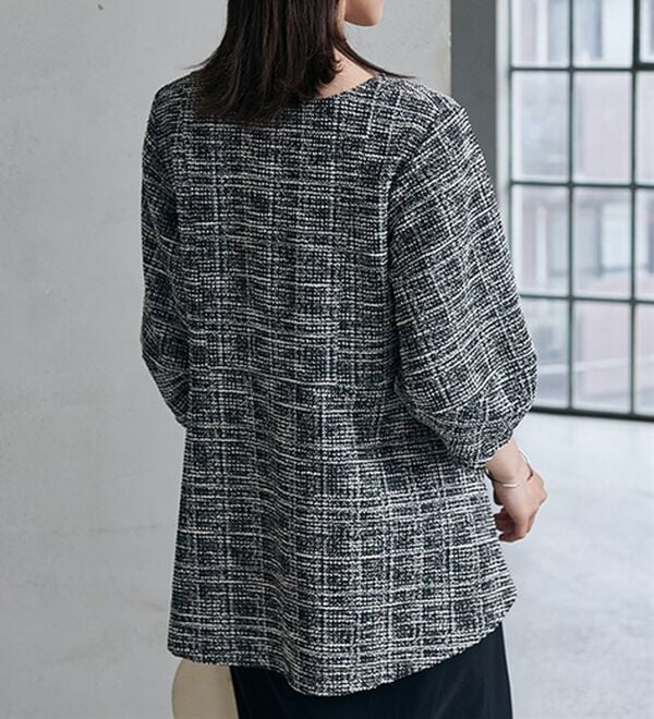 RANAN（ラナン）の「カットツイードペプラムブラウス（カットソー）」｜詳細画像