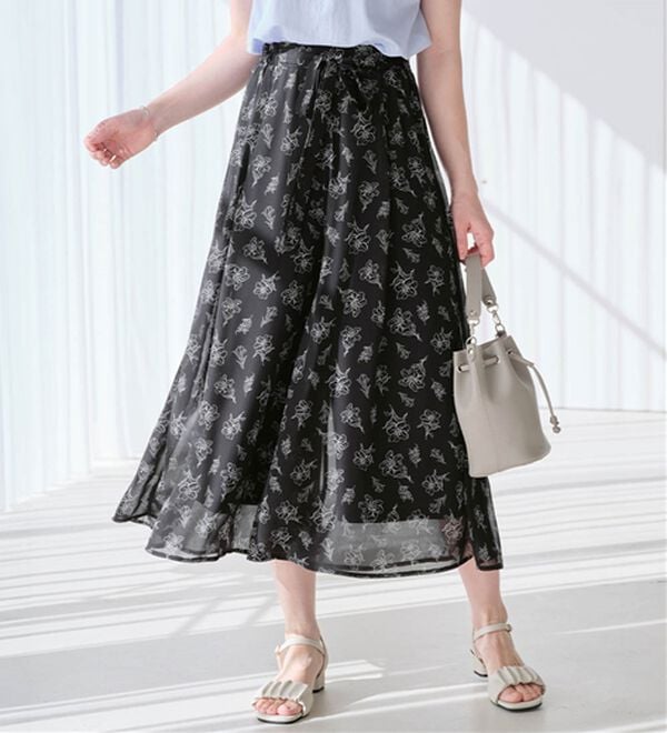 alotta（アロッタ）の「ふんわりシフォンワイドパンツ（ワイドパンツ・ガウチョ）」｜詳細画像