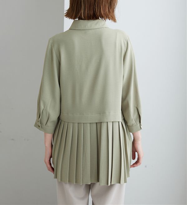 BELLUNA（ベルーナ）の「【UVカット】機能付！裾プリーツ切替チュニック（チュニック）」｜詳細画像