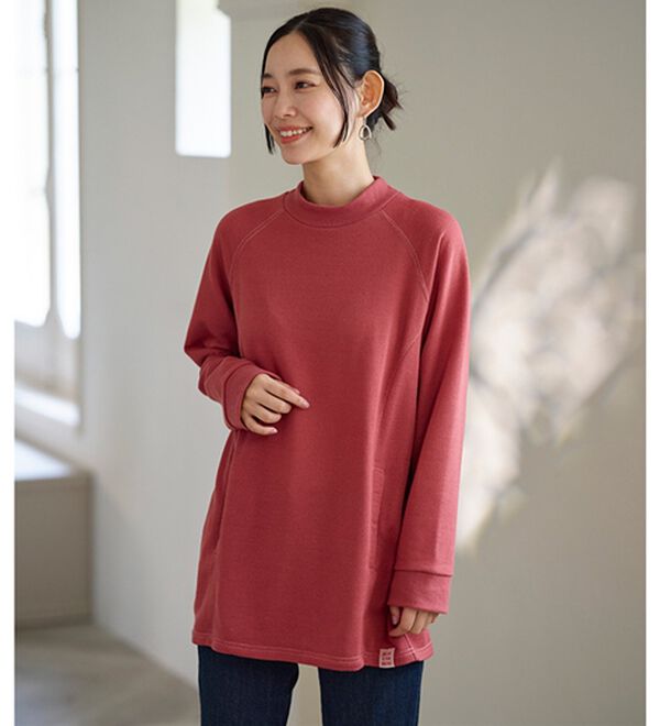 BELLUNA（ベルーナ）の「綿入り素材ラグランデザインポケットトレーナー（トレーナー・スウェット）」｜詳細画像