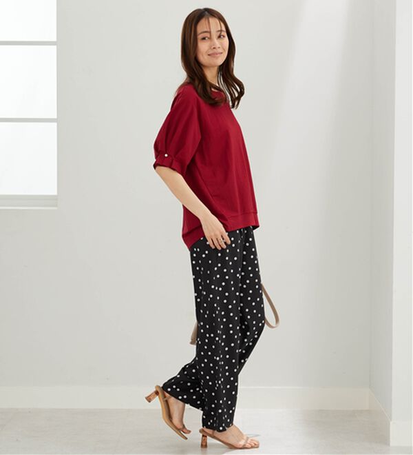 BELLUNA（ベルーナ）の「【接触冷感】涼感素材袖パールデザインプルオーバー（カットソー）」｜詳細画像