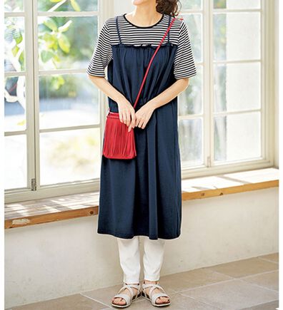 BELLUNA（ベルーナ）の「重ね着風ゆったり楽チンキャミワンピース（その他ワンピース）」