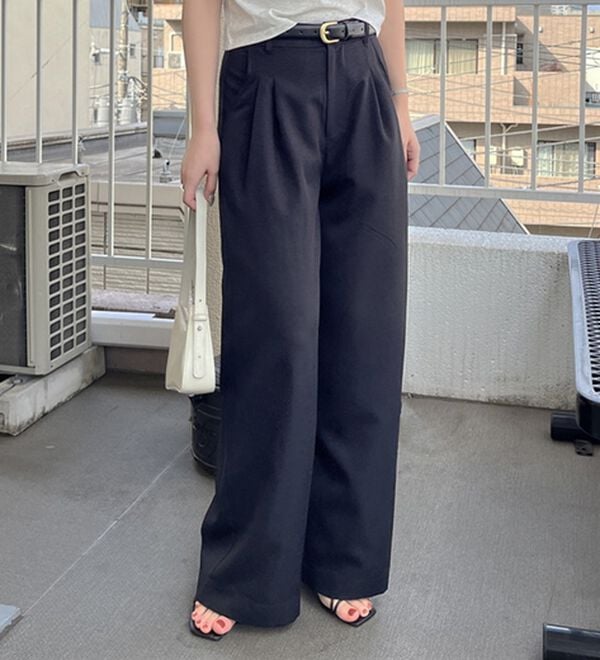 GeeRA（ジーラ）の「ハイウエストスラックスパンツ（ワイドパンツ・ガウチョ）」｜詳細画像