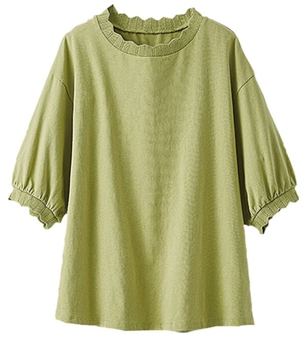 BELLUNA（ベルーナ）の「デザインリブ使いふんわり袖プルオーバー（カットソー）」｜詳細画像