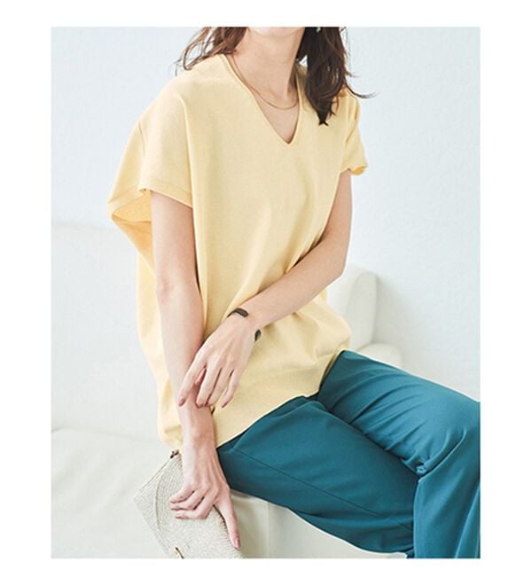 BELLUNA（ベルーナ）の「エコニットフレンチスリーブプルオーバー（ニット・セーター）」｜詳細画像