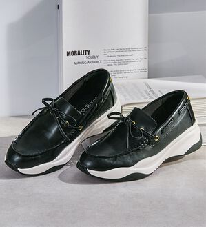 ルフラン（ルフラン）の「リボン付スニーカーローファー（ローファー）」｜ブラック